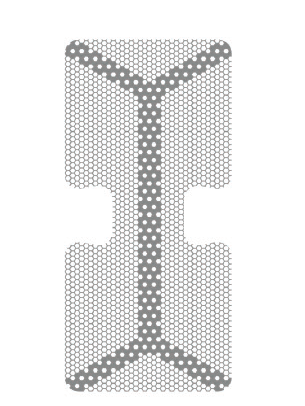 Картинка Титановая сетка (мембрана) с каркасом, 14х30х0.1 мм, шестигранная ячейка 0.36 мм для анонса