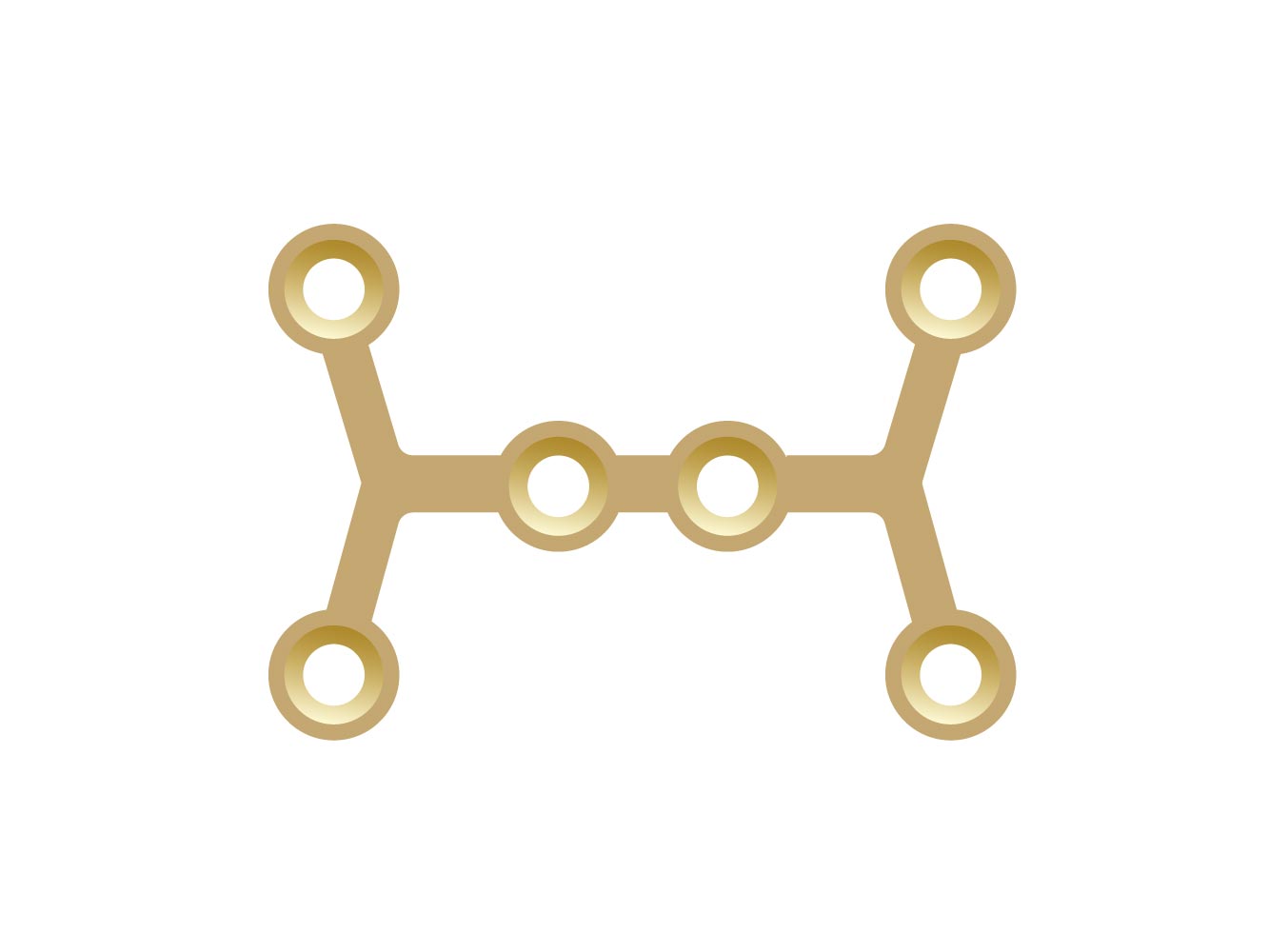 Титановая Н-образная пластина для фиксации кости